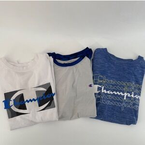Kids Champion T Shirts Athletic Wear Lot of 3 Size L Blue White Gray